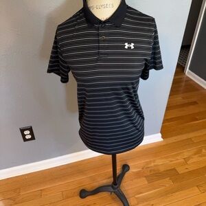 Under Armour Men's Black Striped Polo Shirt